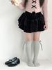 New Sweet Princess Mid-Calf Socks for Girls - Solid Color Bow Style for Autumn and Winter