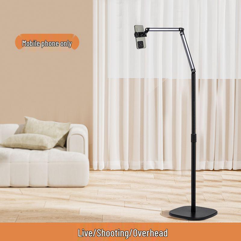 

Dual-Position Floor Magnetic Phone Holder with Mirror-Facing and Top-Down Shooting Features