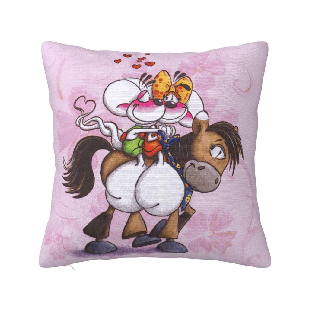 Diddl Cute Cartoon Pillow Case Cushion Cover Soft Custom DIY Pillow Cover Morden Pillowcases For Sofa Home Decorative