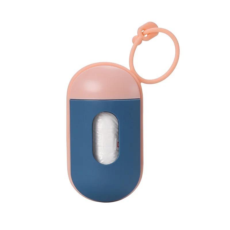 Portable Dog Poop Bag Dispenser with 15 Poo Bags, Hanging Dog Waste Bag Holder for Dog Walking, Pet Garbage Bags