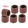 100pcs Grit 120 Sanding Drum Set Sander Sleeves Sandpapers Band Brownish Red Aluminum Oxide 6.35mm fit for Rotary Tool