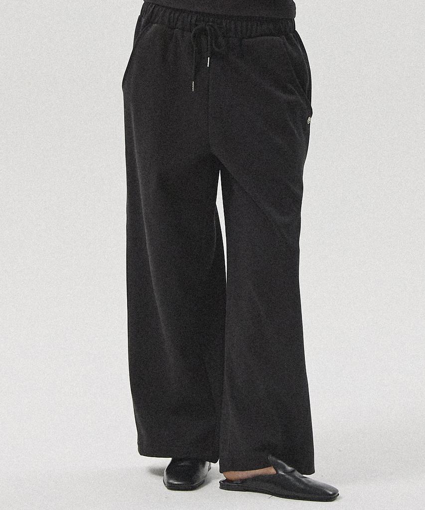 Aheule Aro Oversized Wide Drawstring Sweatpants_Black