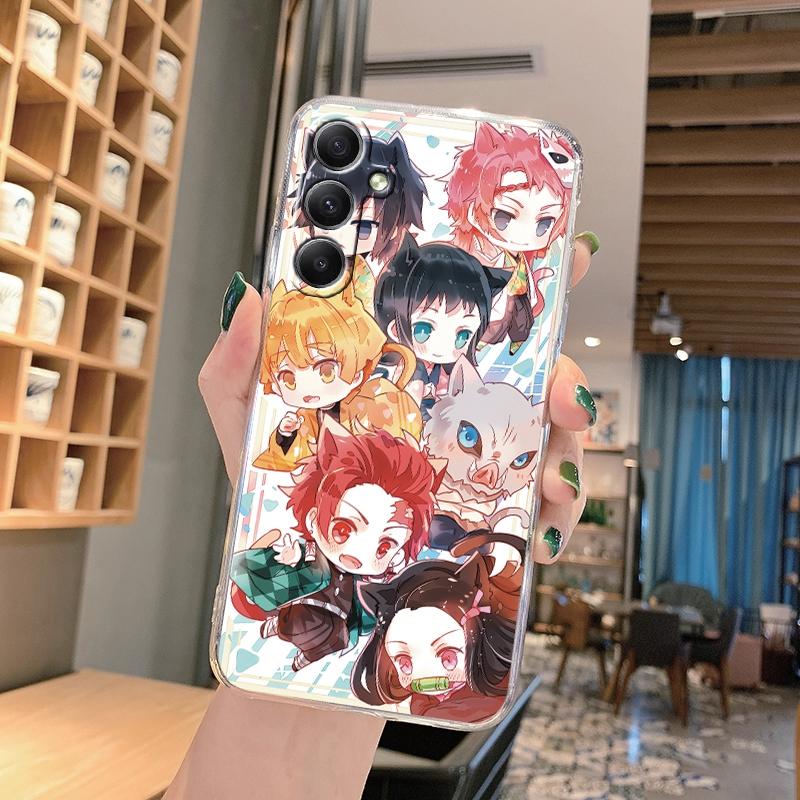 Anime Cartoon vzorované měkké průhledné silikonové pouzdro pro Samsung A55 M35 S24 Xiaomi Redmi Note 13 Poco C65 iPhone fotoaparát nárazuvzdorný ochranný kryt