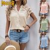 Women's Fashion Casual Summer Spring V-Neck Short Sleeve Blouses & Shirts