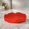 Key Dish for Entryway Rose Shaped Jewelry Storage Tray, Decorative Plastic Trinket Dish, 3D Earring And Bracelet Holder Printed Desktop Organizer