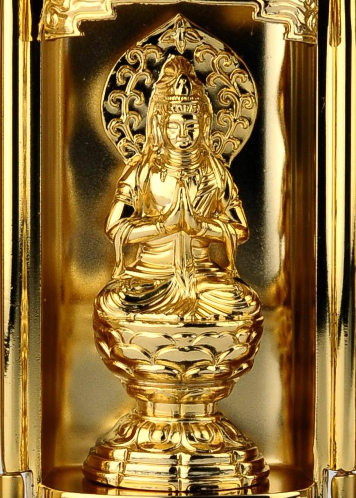 Buddhist Statue of Seishi Bodhisattva In a Shrine by Sculptor Keishu Original Model In the Year of the Zodiac Guardian Takaoka (gold Plated/24k Gold)