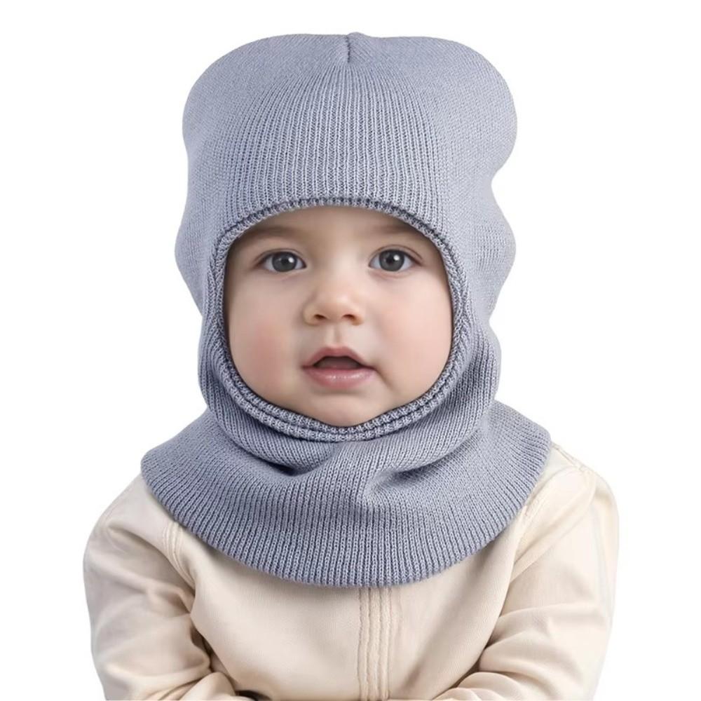 Bonnet Cagoule Bébé en Laine Hiver Chaud Enfants Chapeau Protection Oreilles Mode Bonnet Écharpe