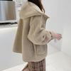 2024 Petite Women's Casual Hooded Lambswool Cardigan Jacket - Autumn Winter Arrival