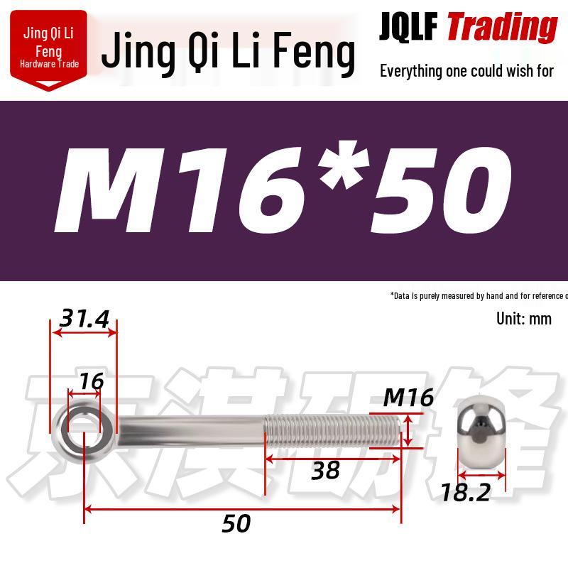 Stainless Steel GB798 Eye Bolt, Full Series M5-M16