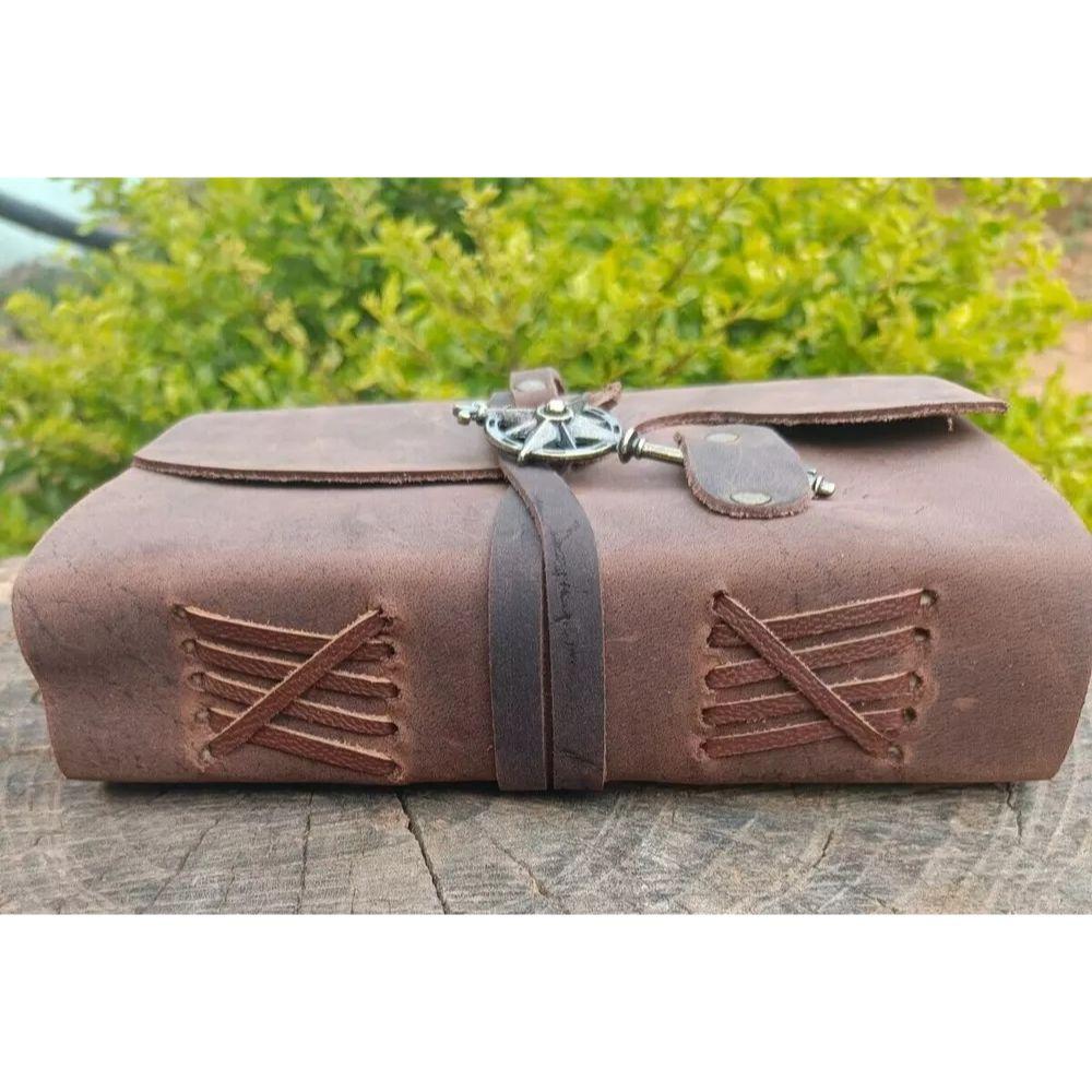 Diario 100% Cuero Puro 200 Hojas de Papel Vintage