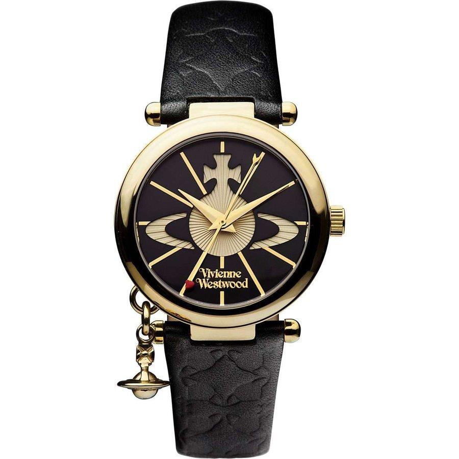 Б/у [Бесплатная доставка] Женские часы Vivienne Westwood Vivienne Orb VV006BKGD Черный x Золотой