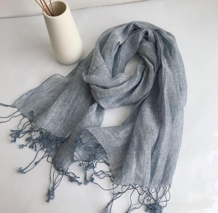 100% Linen New Spring and Autumn Unisex Scarf Echarpe Muslim Hijab Foulard Shawls Tie Dye Scarves Women/Men Sjaal Scarfs