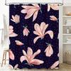Luxury Pink Flower Printed Shower Curtain Waterproof Bath Mat Home Decor Collection