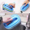 Flexible Plastic Sponge Cleaning Fibre Cotton Bathroom Bathtub Brush With Handle