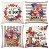 Vikama Let Freedom Ring Pillow Cover 4Th Of July American Flag Decorative Cushion Case For Sofa Bedroom Living Room Home Decor