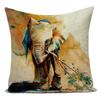Vintage Style African 3D Animals Elephant Decorative Pillows Case Polyester Sofa Cushion Cover For Living Room Decoration
