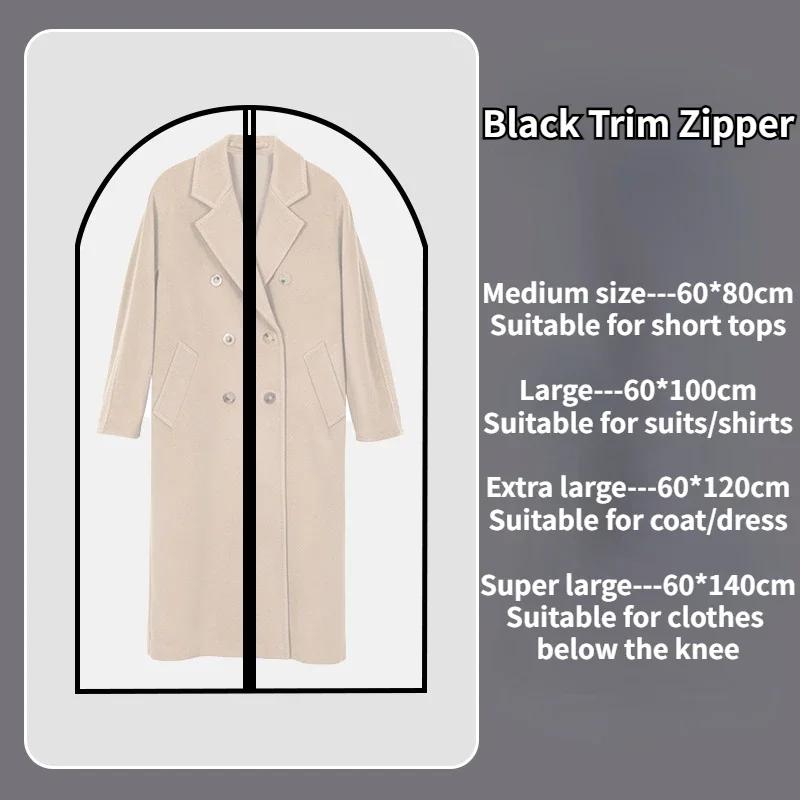 

80/100/120/140см Чехол для одежды от пыли, Прозрачные пластиковые пакеты для одежды для хранения, Пылезащитный подвесной органайзер для гардероба для пальто length--100cm