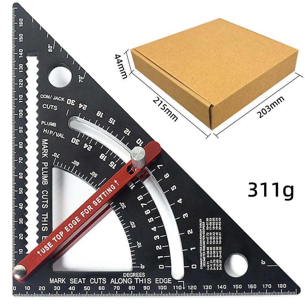 Silver 7-inch Imperial Aluminum Alloy Right Angle Set Square for Woodworking