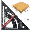 Silver 7-inch Imperial Aluminum Alloy Right Angle Set Square for Woodworking