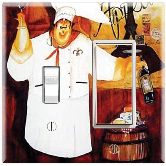 Graphics Wallplates - Bon Appetite Fat Chef- Toggle Outlet Combo Wall Plate Cover