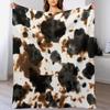 Cow Skin Texture Series Digital-printed Polyester Bedroom Velvet Flannel Cover Blanket Fleece Soft Sofa Cover Blankets for Beds