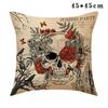 Halloween Pumpkin Scarecrow Pillowcase Black Cat Crow Skull Linen Sofa Cushion Cover Ghost Festival Home Decorative Pillow Case