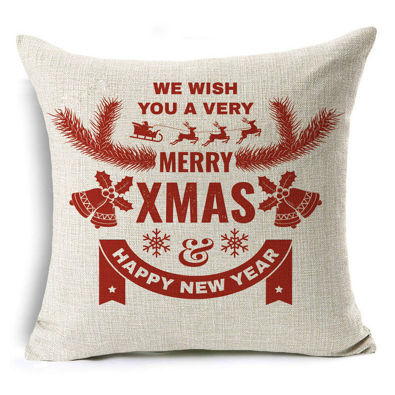

Різдвяна наволочка Проста літерна прикраса з льону Різдвяний подарунок Наволочка підходить для автомобіля Диван Наволочка 45 см*45 см 40x40cm