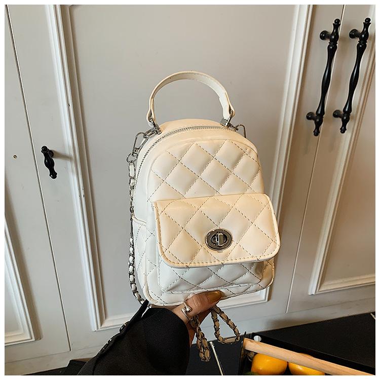 

Рюкзак Chunri женский новый с цепочкой, ромбовидный, на плечо, кроссбоди, большой вместимости белый