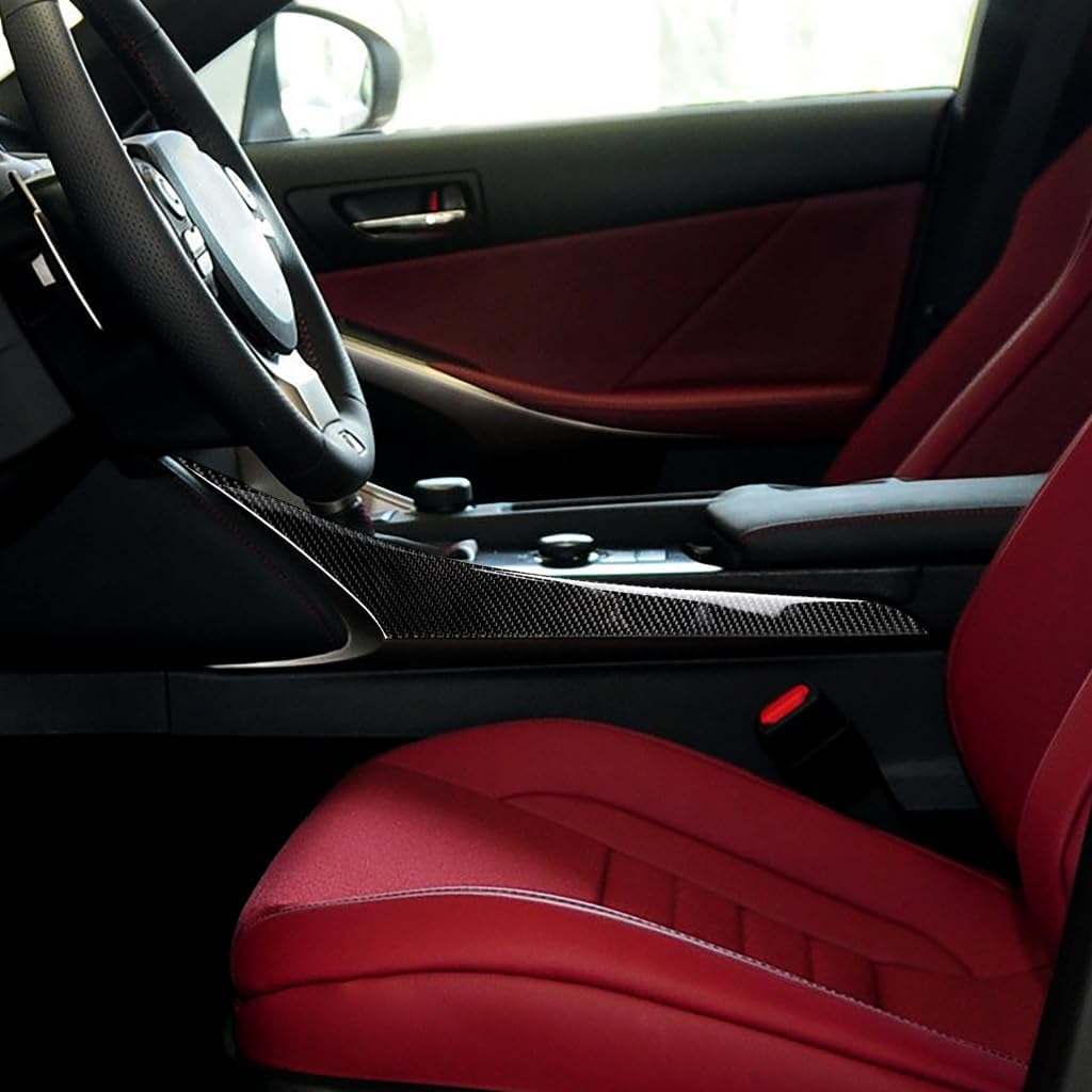 Schutzaufkleber Seitenverkleidung Mittelkonsole 2 Stück Premium-Aufkleber Echte Kohlefaser-Zubehör Kompatibel mit Lexus IS250 2014 2015/IS200t