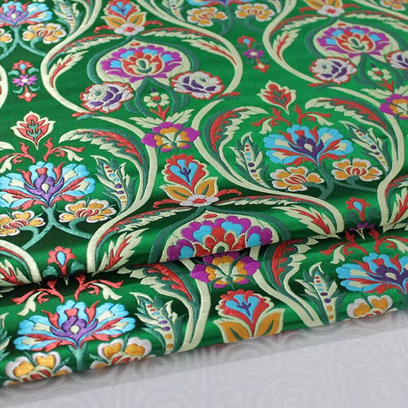 100X70cm Handmade Jacquard Brocade Daisy Fabric Chinese Satin Silk Brocade Jacquard Flower Material Vintage Costume Dress Sewing 100X70cm