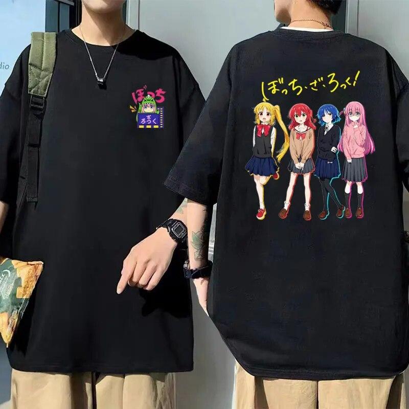 Sevimli Komik Anime BOCCHI THE ROCK Gotoh Hitori Grafik T-shirt Yaz Unisex Kadın Büyük Boy Unisexga Tees Unisex % 100% Pamuk Tshirt