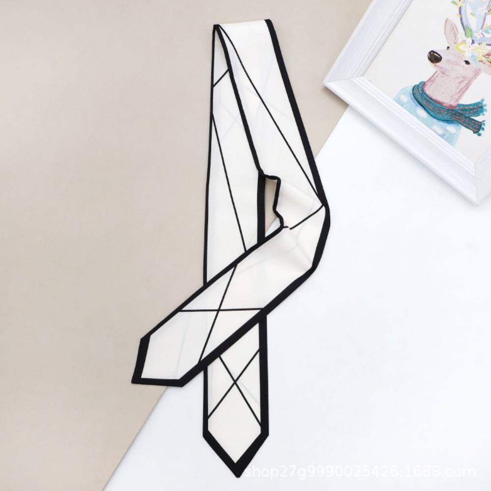 Printing Decorative Ribbon Skinny Silk Small Scarf Lady Tie Hair Scarf Headband