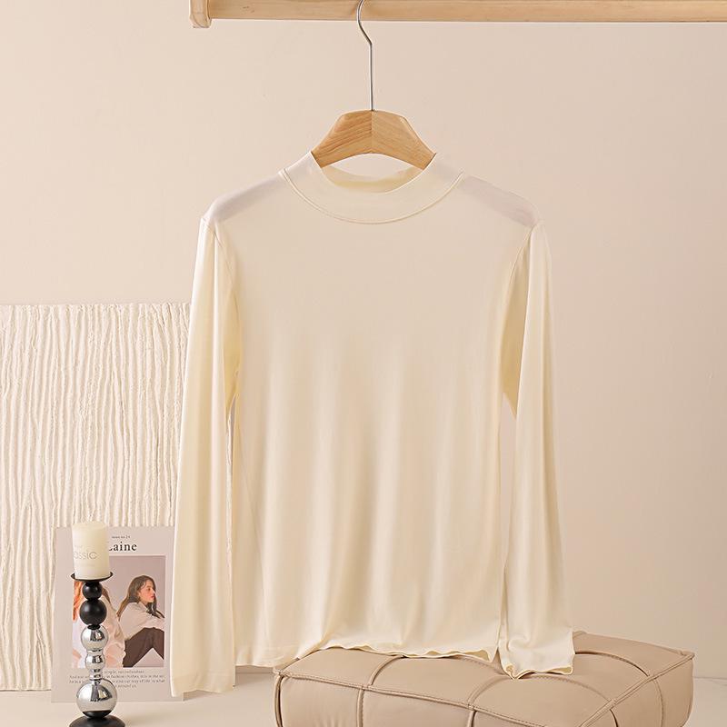 Damen High-End Modal Strick Rollkragen Basisschicht - Warmes Langarm Herbst/Winter Oberteil