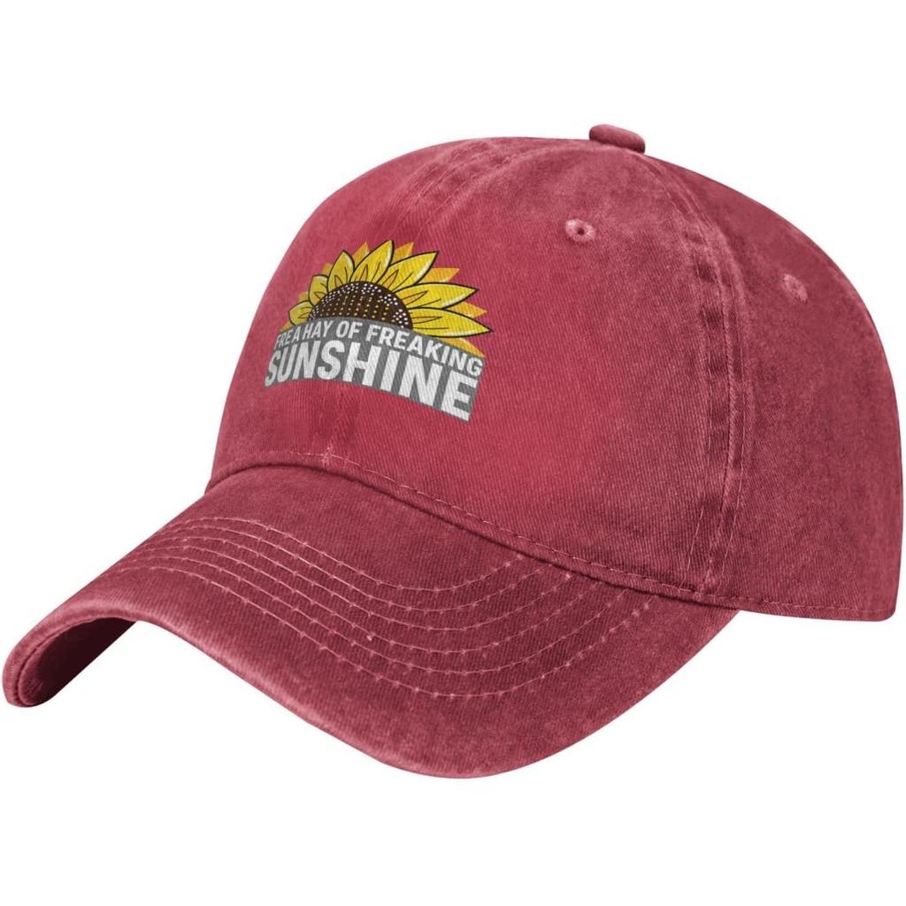 Freaking Sunshine Sunflower Washed Baseball Cap Cotton Adjustable Outdoor Casual Dad Hat