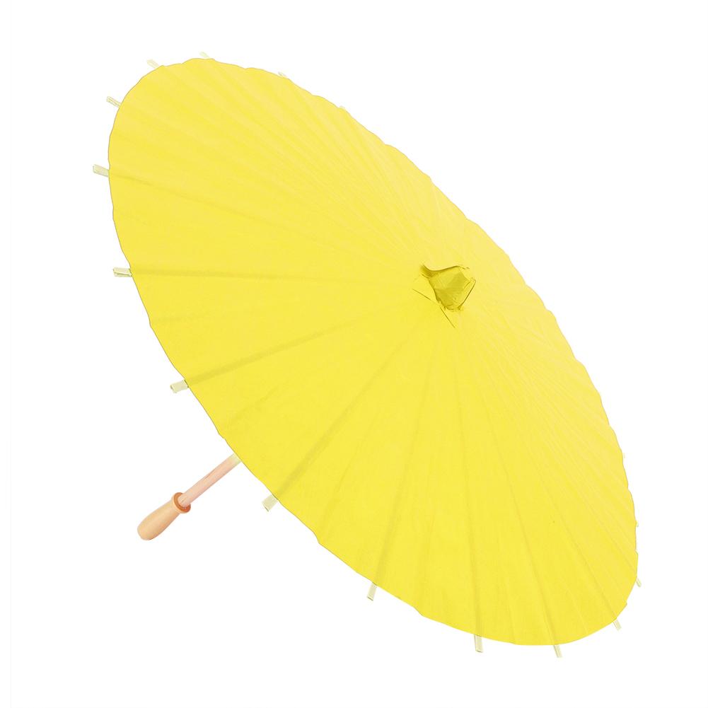 White Blank Paper Umbrella Decor Props for Kids   Hand Painting(Yellow)