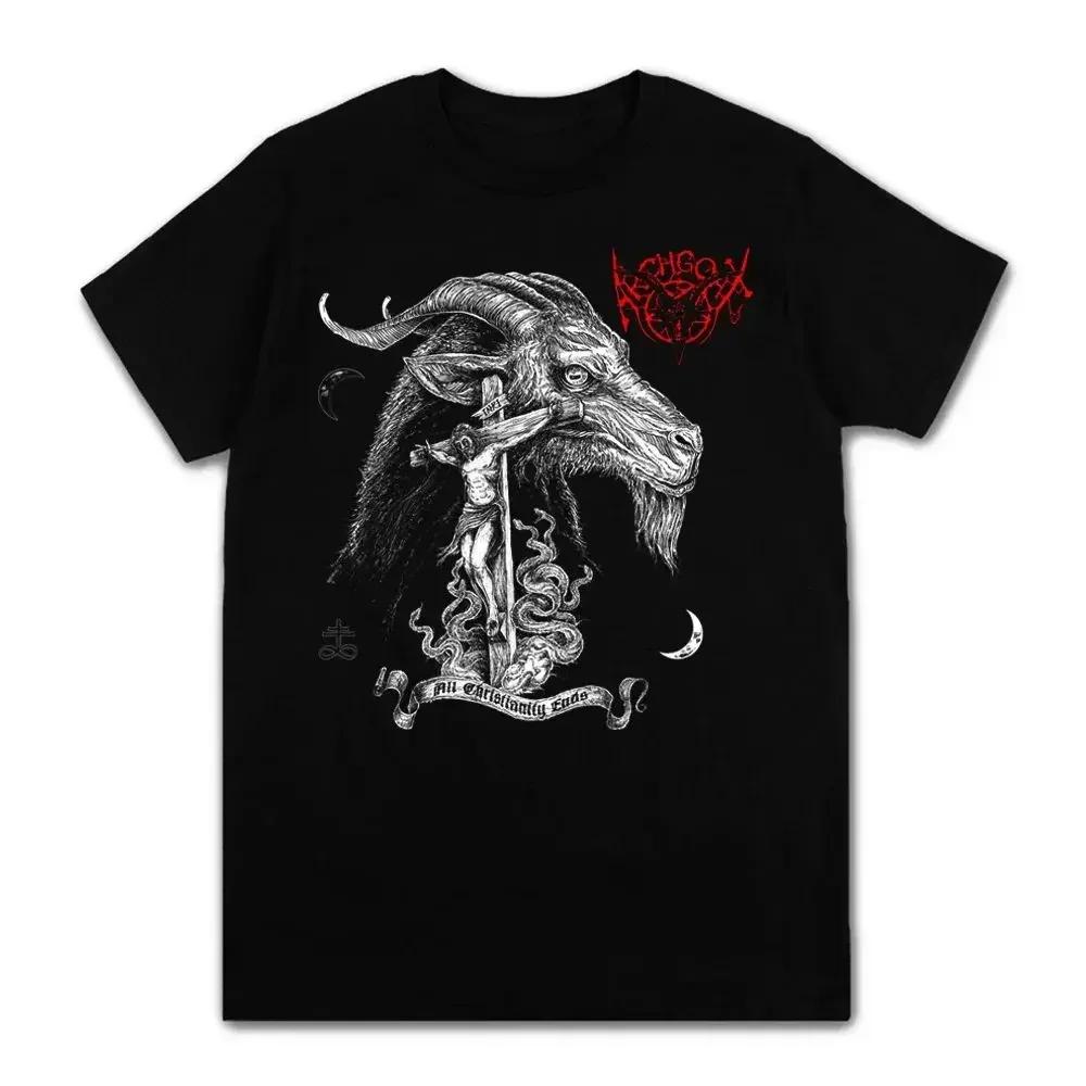 Футболка Archgoat Black Metal Band Новая Мужская Винтажная с Графическим Принтом Короткий Рукав Модная Повседневная Хлопковая Футболка 4XL