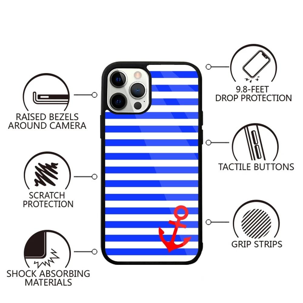 Anchor Compass Nautical Sailor Phone Case For iPhone 15,14,13,12,11,Plus,Pro,Max Mini Magsafe Magnetic Wireless Charging