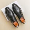Leather Shoes 22 Three-head Suit Business Dress Leather Shoes Pointed Oxford Shoes Brown Wedding Groom Shoes