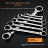 Bidirectional Double-Ended Ratchet Wrench Set: 8/10/12/13/17/19mm, Quick Plum Blossom Design, Auto Repair Hardware Tool.