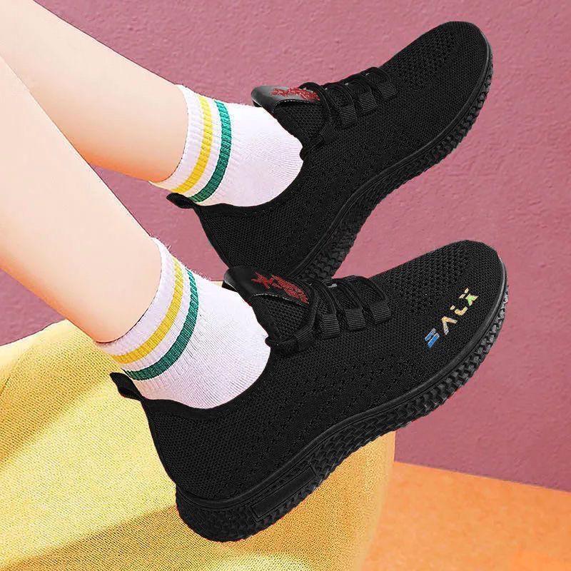 

Spring/Summer 2025 Women s Breathable Mesh Running Sneakers, Non-Slip Soft Sole Casual Shoes Size 35