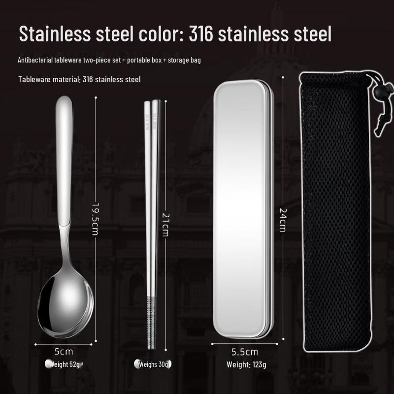 ZISIZ 316 Stainless Steel Portable Cutlery Set