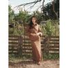 Womens 2026 Casual 2-Piece Set Loose Long Sleeve Shirt Maxi Skirt Solid Color Elegant