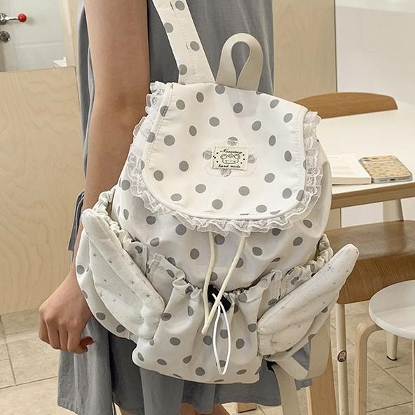 Schulrucksack Großhandel Niedlicher Gepunkteter Rucksack Weiblich Reise Leicht Nischen-Design Mädchen Rucksack Gewürz Schüler Klasse Schultasche