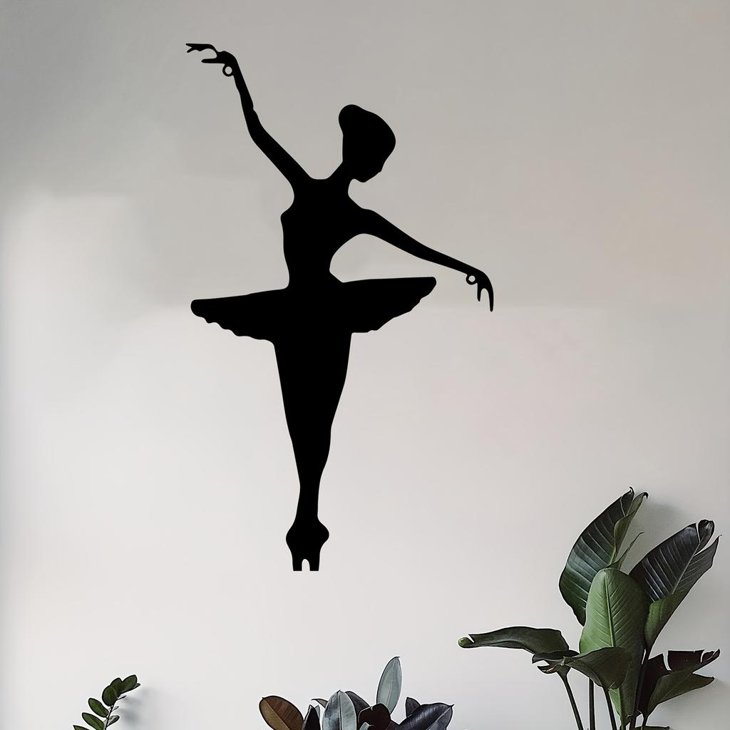 1pc Metal Ballerina Silhouette Wall Art Powder Coated Ballet Decor Gift for Living Room Garden Fence