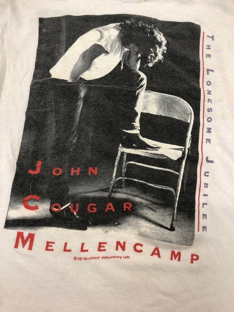 Vintage 1987 John Cougar Mellencamp Lonesome Jubilee Tour T-shirt  3A605 Unisex T-Shirt XXL