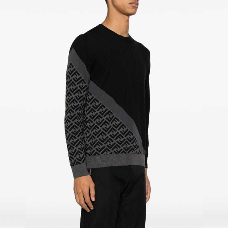 Fendi Ff Jacquard Crewneck Jumper FZX091AQKWF0QA1