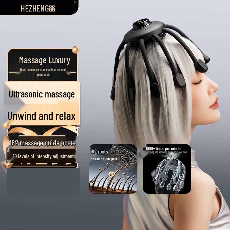 HEZHENG Многомерный электрический массажер для головы «Осьминог»