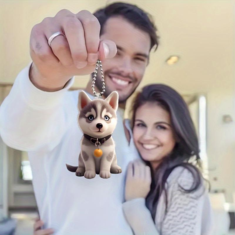 2D plat acrilic husky decorare mașini pandantive, genți și accesorii cheie pentru oglinzi retrovizoare interioare Decorare suspensie mașină Cadouri pentru prieteni