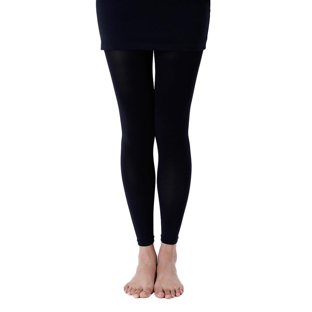 Fukusuke Solid 1 Made with Stretch Women's Leggings, HODOHADA, Color, 10-Length Leggings, Pair, Energy, Black, 010-1001