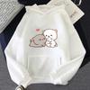 Peach Cat Hoodies Women Funny Mochi Fashion Sweatshirts Peachcat Female Harajuku Tops Round Neck Oversized  Kawaii Y2k